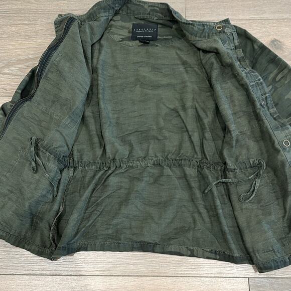 SANCTUARY Green Camouflage Utility Full Zip Cinch‎ Waist Rolled Cuff Jacket Sz S - Picture 11 of 13